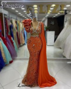 Runway Dresses Burnt Orange Celebrity 2024 One Shoulder Elegant Red Carpet With Crystals Vestidos De Gala Pageant Gowns