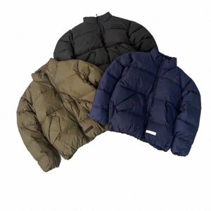 日本の山の屋外手紙刺繍厚い立っている襟を下ってジャケット冬のジャケットメン韓国fiストリートウェアt6no＃