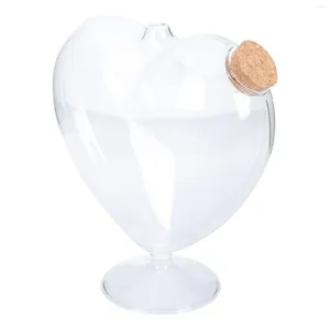 Vaser som önskar flaskdekorativa landskapsbehållare hjärtformade behållare glas tom transparent högbaserad burkmat