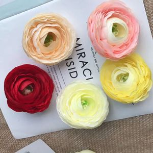 6Colors Silk Camellia Heads Artificial 20Pieces Tea Rose Flower For Home Wedding Decoration DIY Scrapbooking Fake Flowers s