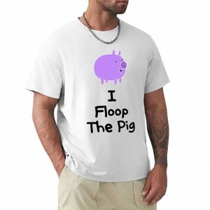 i Floop The Pig T-shirt appassionati di sport T-shirt a maniche corte tinta unita nera per uomo r0AH #