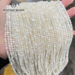 Luźne szlachetne 2 3 4 mm naturalny biała matka perełek z muszli perłowej okrągłe skorupki do biżuterii produkująca bransoletkę
