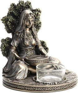 Sculture Dea celtica Tealight Portacandele Artigianato in resina Ornamenti per il desktop Decorazioni per la casa Regali di inaugurazione della casa statua della dea