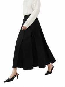 fsle Novo estilo chinês preto saia evasê para mulheres primavera novo design de cintura alta melhorado saia com cara de cavalo feminino 24FS11035 m4kw #