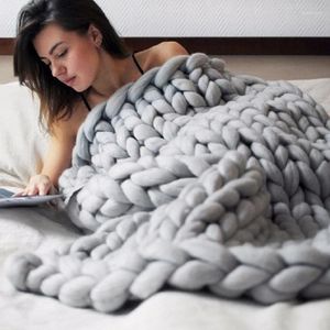 Одеяла 80X100 см, теплое одеяло ручной работы, толстое вязаное одеяло, толстая домашняя кровать, декор