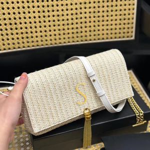 Raffias straw Shoulder tassel baguette Designer bag Womens mens sling Tote Luxurys 10a quality handbag classic flap envelope Bag Clutch weave Crossbody Bags