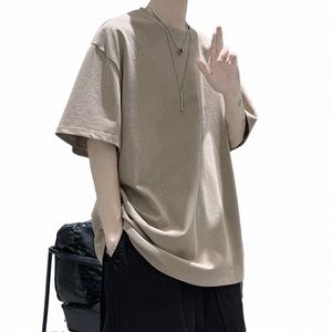 100% Cott Short Sleeve Summer Oversized T-shirt For Men Solid Color Casual Basic O-Neck Women's T Shirts z7Na#