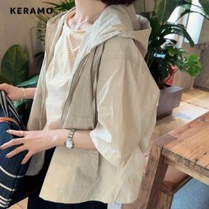 Jaquetas femininas 2024 outono estilo desportivo único breasted em torno do pescoço jaqueta sólida para mulheres jovens outerwear moda manga curta retro casaco