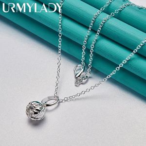 Termerler urmylady ince 925 STERLING Gümüş Top 16-30 inçlik Kolye Kadınlar için Düğün Nişan Moda Cazibesi Takı Hediyeleri