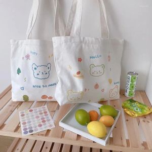 Shoulder Bags Japanese And Korean Fashion Bear Casual Cartoon Canvas Bag Large Capacity Wild Student School Attendance Female