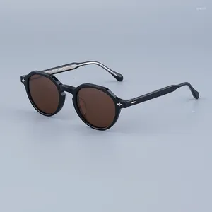 Óculos de sol estilista de moda estilo acetato de redonda redonda homens mulheres clássicas vintage de alta qualidade miopia óculos