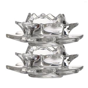 Castiçais 2 Pcs Lotus Castiçal Decoração de Casamento Castiçal Decorações Recipiente Vidro Decorativo Cristal Requintado