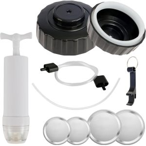 Kit de frascos manual com bomba de vácuo, vedação universal para máquina de vácuo regular, selador e jarra larga a vácuo