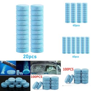 Upgrade 100pcs Window Washing Effervescent Tablets Solid Windshield Washer Fluid Glass Toilet Cleaning Car Accessories 20/40/60pcs