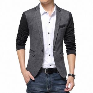 Liseaven Marca Roupas Blazer Homens Fi Casaco Magro Roupas Masculinas Casual Cor Sólida Mens Blazers Plus Size t06e #