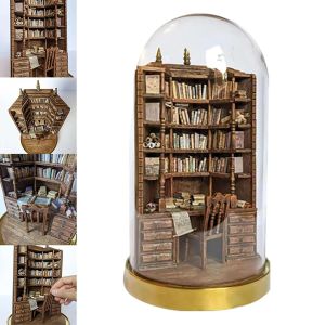 Miniatures Miniature Bookshelf Creative Mini Library Anxiety Bookshelf The Bay Library Miniature Bookcase Decoration Home Decor Gift