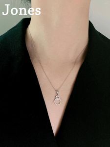 Hängen S925 Sterling Silver Necklace 8 Words Circle Simplicity Fashion Ladies Secklace Europe och USA: s smycken hänge