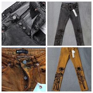 Lila Markenjeans, amerikanisches High-Street-Blau, Distressed-Jeans, 2024, neuer Modetrend, hochwertige Jeans