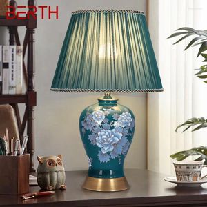 Table Lamps BERTH Modern Lamp LED Creative Touch Dimmable Blue Ceramics Desk Light For Home Living Room Bedroom Decor