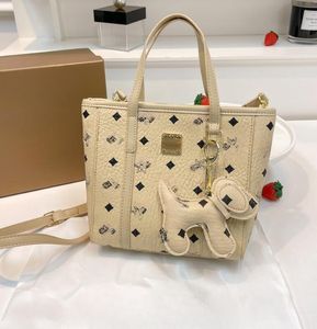 Projektantka torba luksusowe mody skórzane torebki na ramię Messenger Bags Bags o wysokiej pojemności kompozytowe torby zakupowe w kratę podwójne litery