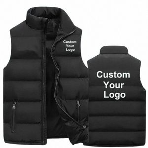 men's Custom Your Logo Fi Down Vest Coats New Winter Casual Sleevel Lightweight Down Duck Vest Puffer Coats for Male l47G#