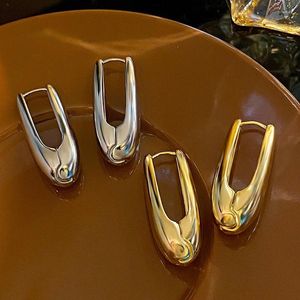 Brincos de argola geométricos banhados a ouro robustos para mulheres moda luz luxo versátil acessórios de joias brincos atacado