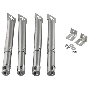 Tools Accessory Tube Burners Silver 25.4mm Stainless Steel Adjustable BBQ Yard Practical Replacement Scalable Smokers