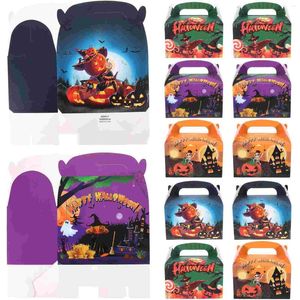 Embrulho de presente Cartoon Halloween Candy Boxes Party Favor Paper Treat