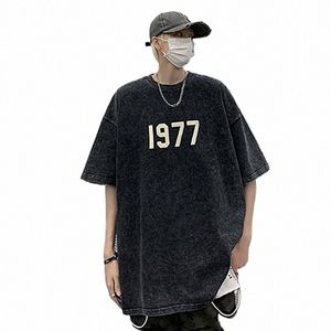 Denim T-shirt Männer 2023 Sommer Gothic Punk Retro Vintage 100% Cott Kurzarm T-shirts Streetwear Tops Y2k Übergroßen T-Shirt 8XL w8vd #