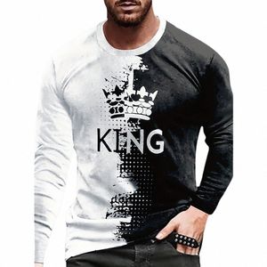 new Men's Quality Oversized Fi Fall Y2K T Shirt Crown Designer Short Sleeve Street Casual O Neck Club Lg Sleeve b01O#