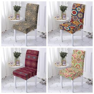 Sandalye, mandala elastik kapak çiçekleri desen slipcovers yemek odası için evrensel boyutu koltuk mutfak düğün ziyafet