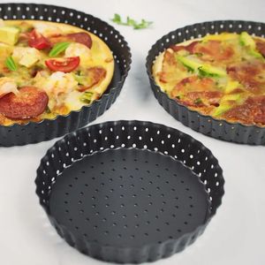 Yapışmaz Tavalı Kalıplı Kalıplı Pasta Pizza Kek Yuvarlak Kalıp Çıkarılabilir Gevşek Alt Yivli Ağır Hizmet Pasta Tavası Bakeware