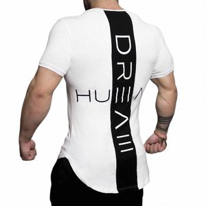 2020 New Male Printed Tee Tops Men Gyms Fitn Bodybuilding Workout t shirt Skinny T-shirt Summer Fi Casual Brand Clothing c3DN#