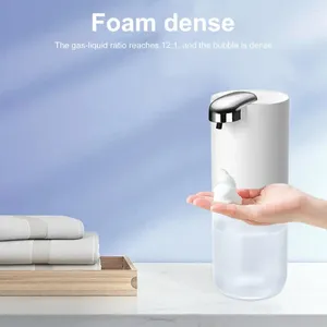 Dispenser di sapone liquido Indicatore luminoso USB ricaricabile Schiuma automatica per bagno di casa Sensore regolabile elettrico