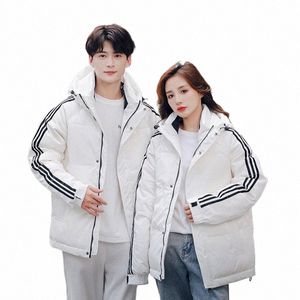 2022 Unisex Down Jackets White Duck Down Three Stripes Puffer Jackets Fi Windproof Thicken Warm Parkas Hooded Winter Coats I72L#