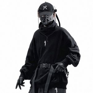 Апрель MOMO 2024 Мужские толстовки с воротником Techwear Functi Толстовка с капюшоном Весна Хип-хоп Уличная пуловер Harajuku C7HS #