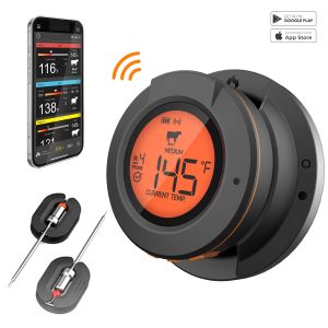 Gauges Food Cooking Bluetooth Wireless BBQ Remote Thermometer Probes Smart Digital Bluetooth Barbecue Thermometer Free App Control