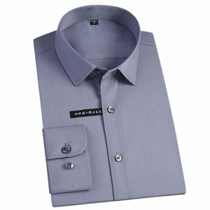 Мужская однотонная базовая рубашка с рукавами Silk Touch LG без кармана, эластичные рубашки из бамбукового волокна N-ir стандартной посадки n6tn #