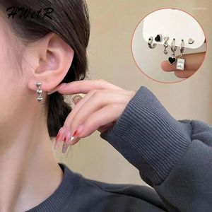 Stud Earrings Fashion Korean Design Heart Pendant For Women Alloy Dangle Set Girls Jewelry Accessories