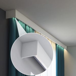 Аксессуары ThreeinOne Карниз для штор с декоративной панелью с одинарной направляющей и дополнительными ремнями Smart Light, индивидуальная длина для гостиной