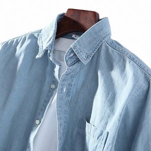 3 Colors 2023 New Men's Casual Denim Shirt Fi Casual Cott Slim Fit Cowboy Lg Sleeve Shirt Male Brand Clothes l1Vn#