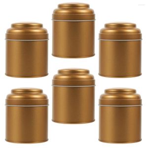 Förvaringsflaskor 6 st kaffebönor canister lufttätt te container torr mat burk bärbar järnmetall