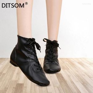 Dance Shoes PU Leather Boots For Girls Boys Adult High Jazz Dancing Ballet Yoga Fitness Wear Soft Sneakers 31-45