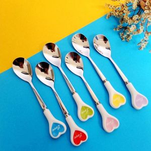 Кофе Scoops из нержавеющей стали Spoon Ceramic Handl