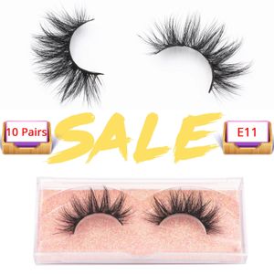 10 pairs Mink Eyelashes Wholesale 3D Lashes Natural Pack False Makeup Fake In Bulk E11 Lash 240318