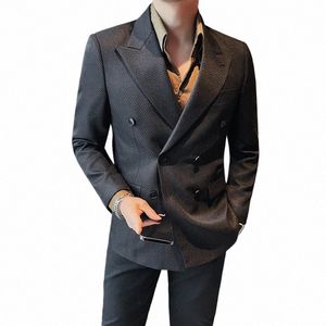 男性用衣類のための高品質のダブル胸肉ブシンブレザージャケット