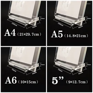 Ramar 5 Storlek PO -ram Kristall Rensa transparent w/Base 1PC Akryl Display Non Toxic Priser Stand Authorization Cards