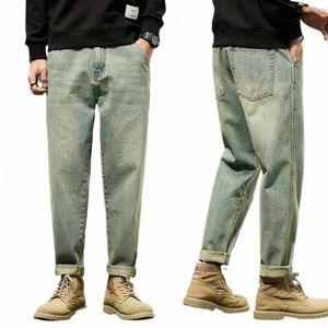 Kstun Jeans Men luźne fit retro niebieski niebieski niebieski 2022 jesienne i zimowe spodni nóg dżinsowe spodnie męskie odzież w lupgy spodnie w3ra#