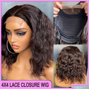 Lace Wigs On Sale Malaysian Peruvian Brazilian Black Natural Wave 4X4 Brown Closure Wig 100% Virgin Remy Thick Human Hair Drop Deliver Dhcog