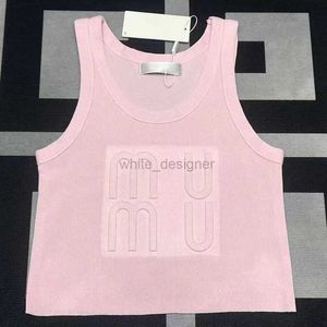 Camiseta feminina designer verão premium malha regata 2024 verão novo sem mangas magro topos